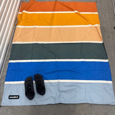 Sale Photo Thumbnail #108: Two piece set - nomadix blanket and bear track shoes, size 10. Blanket is in Excellent condition. Shoes are gently used.