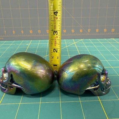 Sale Photo Thumbnail #70: Titanium skulls pair