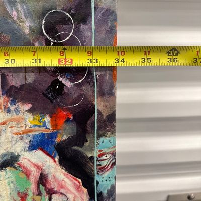 Sale Photo Thumbnail #92: This canvas print is an original abstract piece titled "The Space Between Us" by the popular Maui-based artist Charlie Lyon. Comes with COA