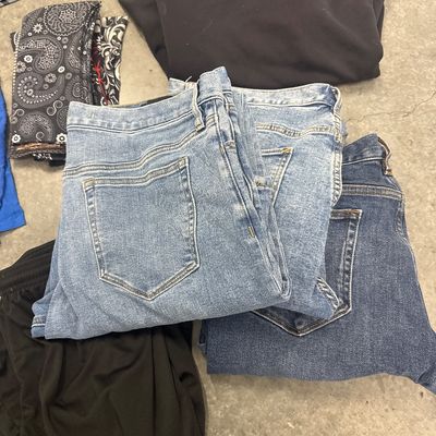 Sale Photo Thumbnail #158: 42-piece clothing set - one new, one Thermostat, seven pairs of jeans, 15 pairs of Rip Curl boardshorts, 13 scarves, 1 hoodie. All in good condition
