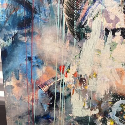 Sale Photo Thumbnail #97: This canvas print is an original abstract piece titled "The Space Between Us" by the popular Maui-based artist Charlie Lyon. Comes with COA