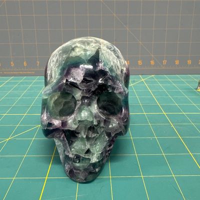 Sale Photo Thumbnail #58: Fluorite hand carved skull
Good condition