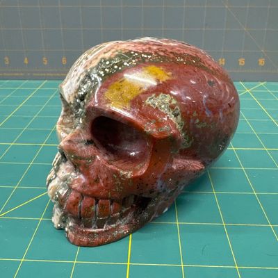 Sale Photo Thumbnail #62: Dragon blood jasper hand carved skull
Good condition