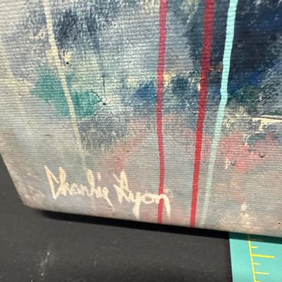 Sale Photo Thumbnail #93: This canvas print is an original abstract piece titled "The Space Between Us" by the popular Maui-based artist Charlie Lyon. Comes with COA