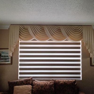 Sale Photo Thumbnail #41: Large cream swag valance $125