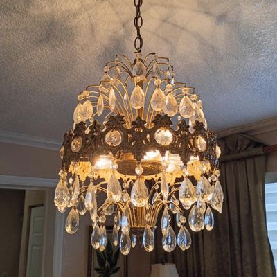 Sale Photo Thumbnail #26: Ornate Crystal Chandelier $350