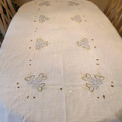 Sale Photo Thumbnail #13: Fine Linen Table Cloth for dining room table $125