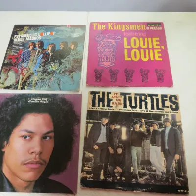 Sale Photo Thumbnail #106: Collection of four vintage 1960s vinyl LP rock and soul albums, including Blues Magoos, The Kingsmen, Shuggie Otis, and The Turtles.