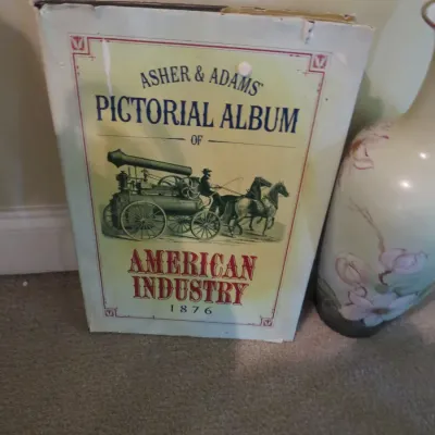 Sale Photo Thumbnail #73: Vintage paperback edition of Asher & Adams' Pictorial Album of American Industry 1876, showing edge wear and creasing on the cover.