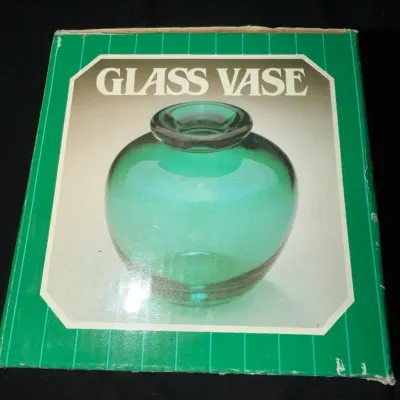 The European Collection Green Glass Vase in Original Box