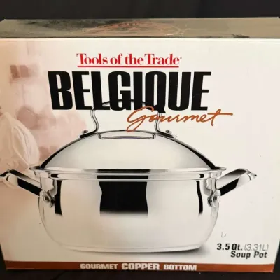 Tools of the Trade Belgique Gourmet 3.5 Qt Soup Pot with Dome Lid, 18/10 Stainless Steel