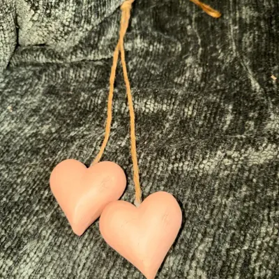 Pair of Pink Heart Hanging Ornaments