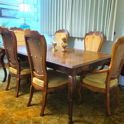 Mid Century Dining Table with 6 Chairs by Heritage Furniture 