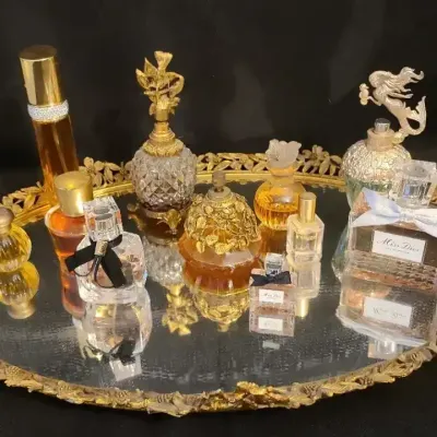 Assorted Designer Fragrance & Decorative Perfume Bottle Collection Featuring Dior, Elizabeth Taylor 