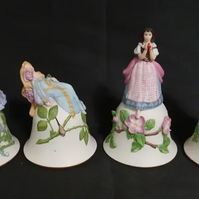 Ring in the Magic! Fairy-Tale Princess Porcelain Bells – Set of Four