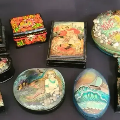 Hand Painted Russian Trinket Boxes 