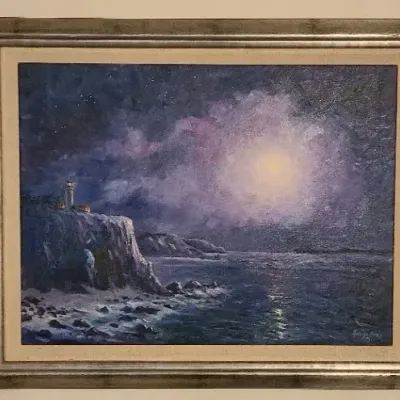 A Light In The Darkness - Original, Signed/Framed Painting By Kathryn Stinis