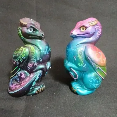 Windstone Editions Small, Handpainted Dragons Signed By Melody Pena