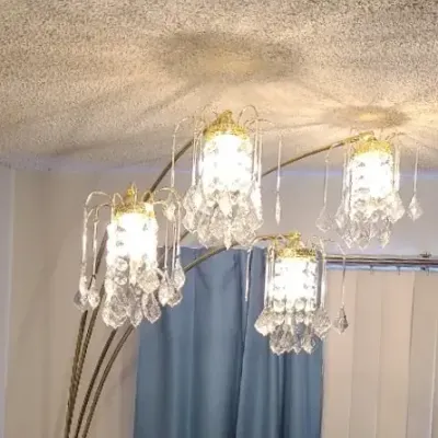 Cascading Chandelier-Style Floor Lamp With Acrylic Crystals
