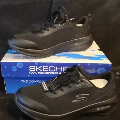 Skechers Plush Foam Black Waterproof Shoes – US 10, with Box & Tags
