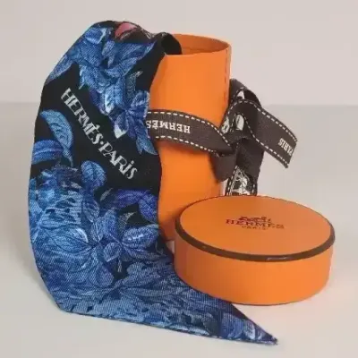 Authentic Hermès Équateur Silk Twilly Handbag Scarf