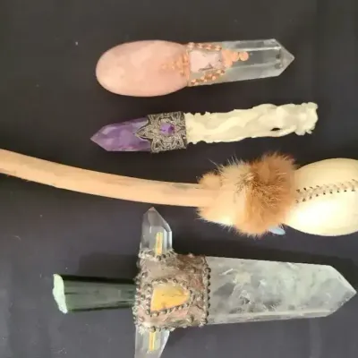 A Little Magic & Mystery! Decorative Wands, Dagger & Rattle – Four Pieces