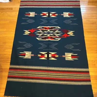 Woven Wool Chimayo Blanket 