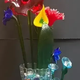 Glass Long Stem Flowers