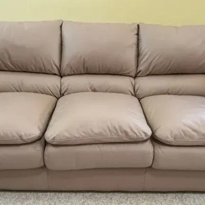 Taupe Leather Sofa