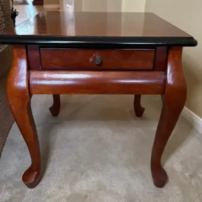 Country French Style Wood End Table