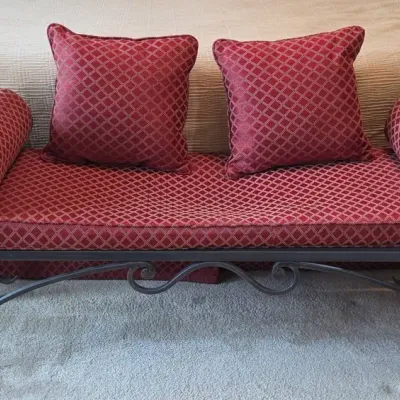 Wrought Iron Scroll Arm Bench