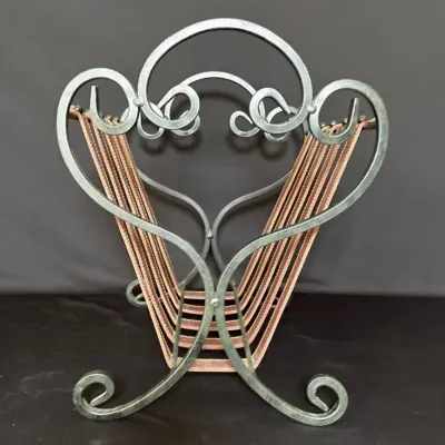  Leather And Wrought Iron Magazine Rack