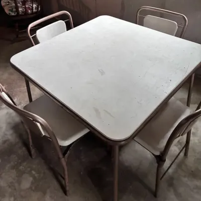 Vintage Card Table And Chairs 