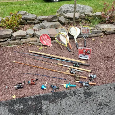 Tennis And Fishing Equipment For Summer Fun