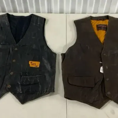 Men’s Distressed Leather Vests 