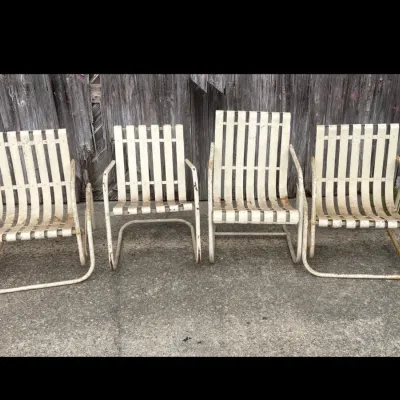 Sale Photo Thumbnail #87: metal slat lawn chairs
