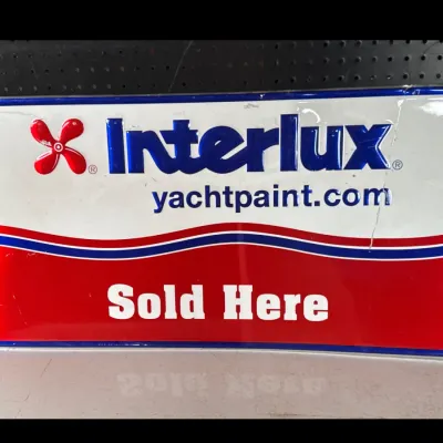 Sale Photo Thumbnail #162: Interlux Yacht Paint embossed metal advertising sign
