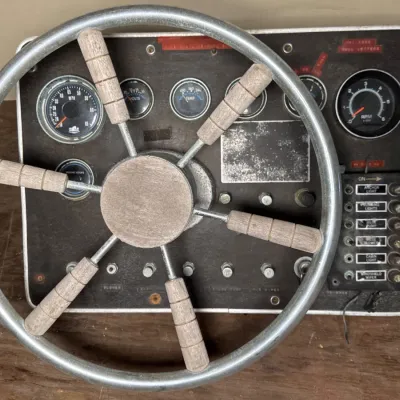 Sale Photo Thumbnail #204: boat steering wheel and dashboard .