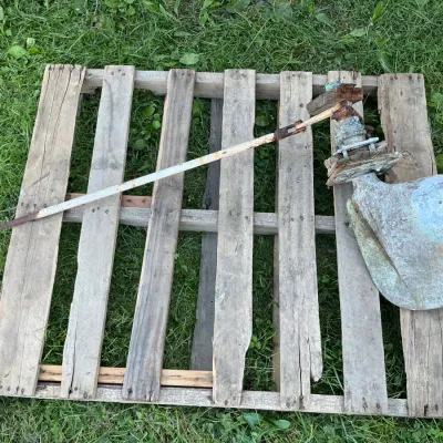 Sale Photo Thumbnail #97: Brass sailboat rudder assembly