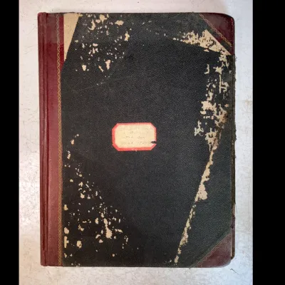 Sale Photo Thumbnail #131: Antique ledger book, year 1930s