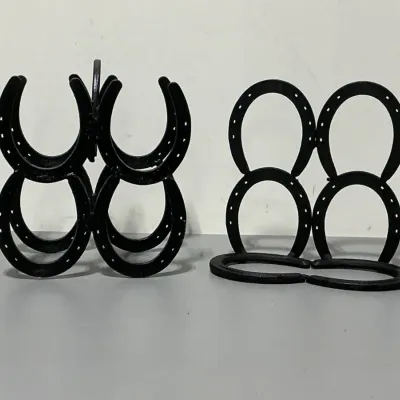 Sale Photo Thumbnail #147: Handcrafted horseshoe wine racks