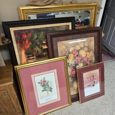 Sale Photo Thumbnail #27: Artwork including a Renior print purchased at the Louvre professionally framed