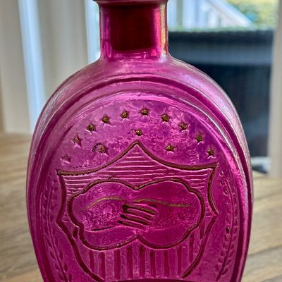 Vintage Ezra Brooks pink liquor bottle