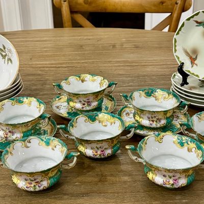 Bird bowls, Japanese appetizer plates, bouillon bowls