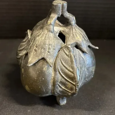 Japanese Bronze Incense Burner - Koro, Eggplant, Footed
