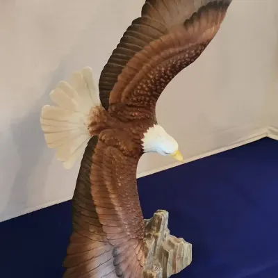 Dr. Robert Schuller's Eagle Club Ceramic Eagle In Flight - 12" Tall, Some Damage To Wings