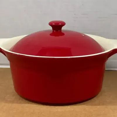 Bialetti Red Stoneware - Oven To Table, Casserole Dish, 2 QT