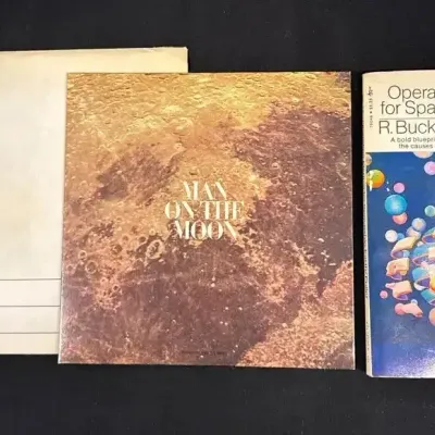 VTG Space Vinyls & Book - Escort Radar Disc, Man On The Moon, Walter Cronkite, Operating Manual