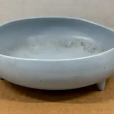 Red Wing USA Ceramic Bowl - 3 Footed, Light Blue