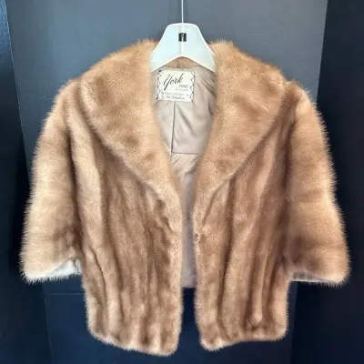 VTG York Fur Capelet Shawl - Real Mink, Mr Bernhard, Muncie, Monogram Pocket, Stole, Jacket